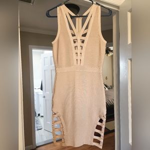 Bebe Bandage Cage Cutout Dress